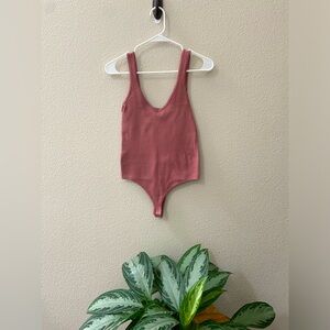 NWOT Dusty Pink Free People Intimately Ribbed Bodysuit | Size XS/S